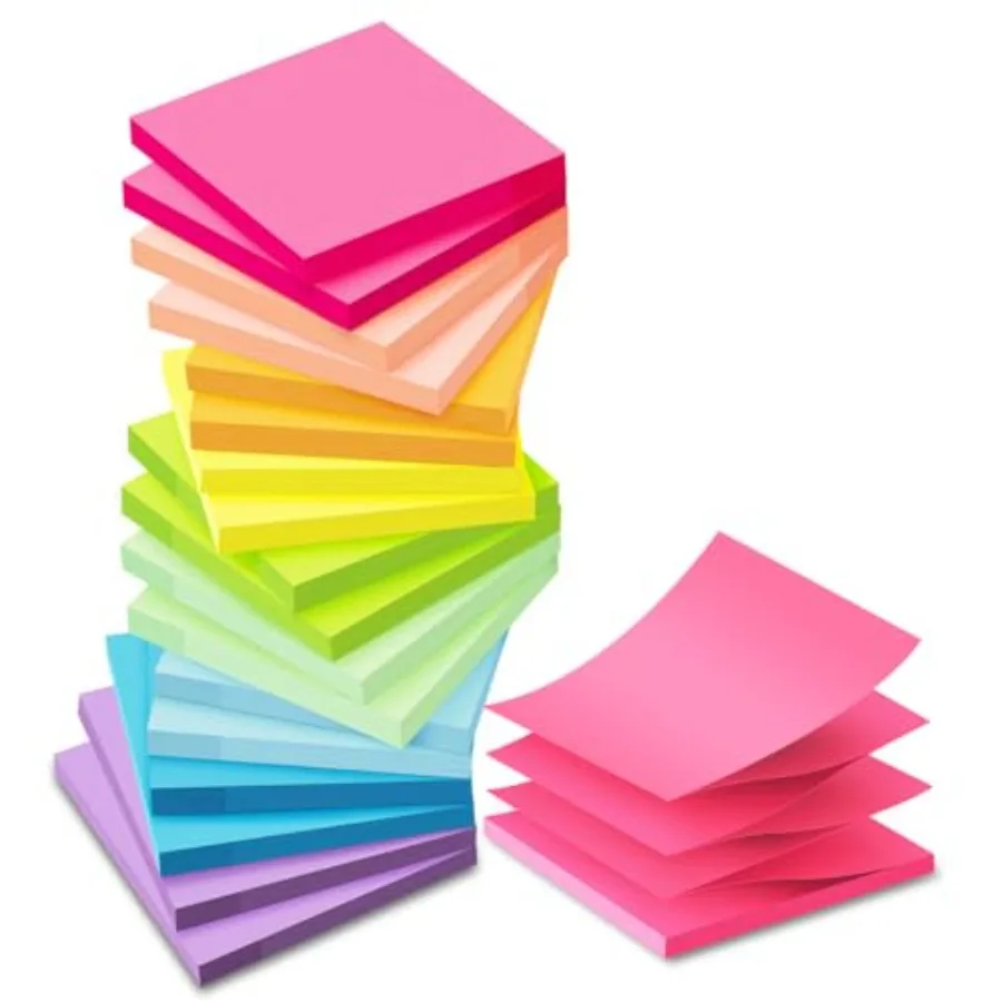 

Pack Pop Up Sticky Notes Refill, 3x3 in Popup Notepads, Accordion Stickies Super Sticking Power, Office School Memo Note Pads B