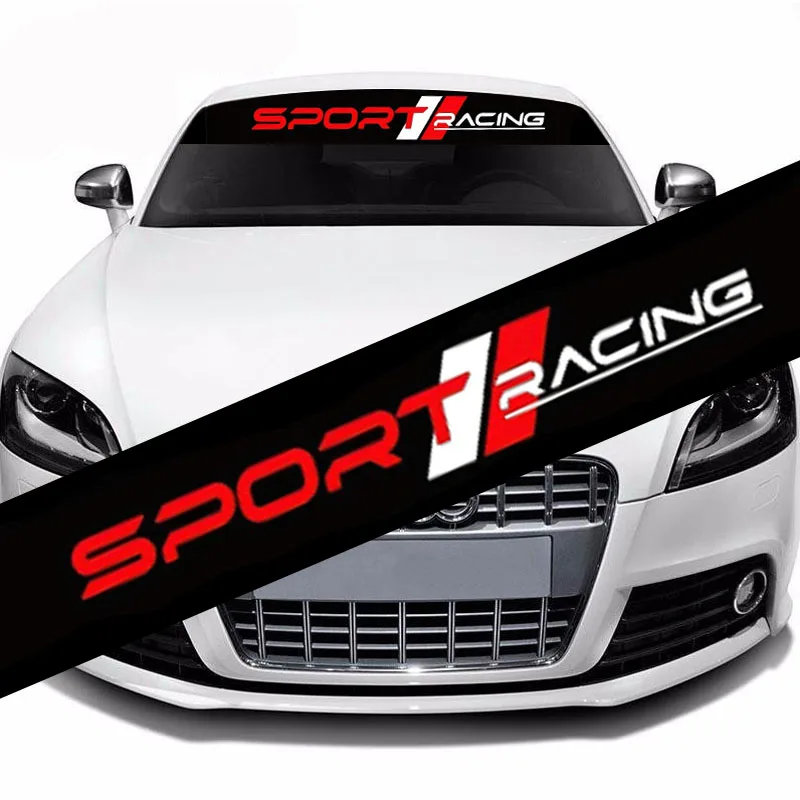 

51.18 inches X 7.87inches Universal Sports Style Car Sticker Front Windshield Sticker Windshield Sticker Modified Car Sticker