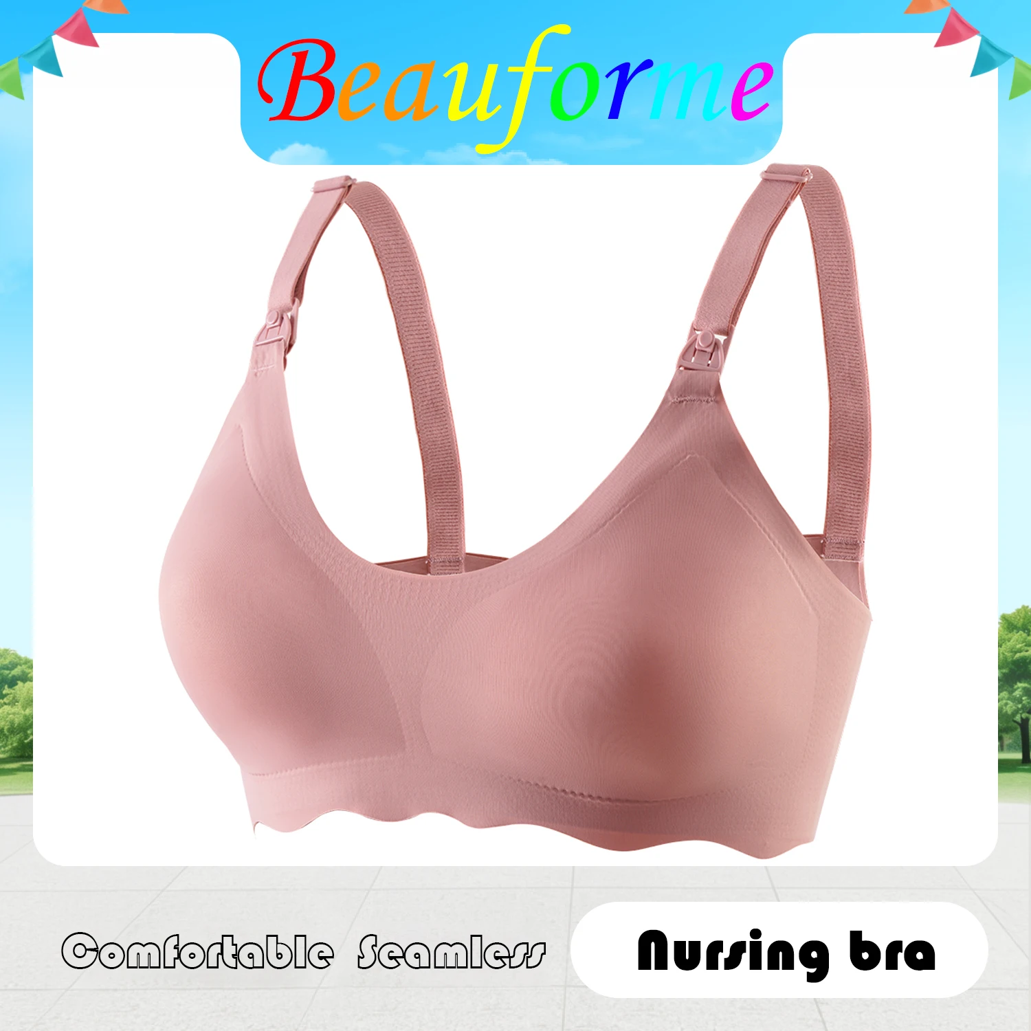 New Women Traceless Women's Comfortable and Breathable Ultra Thin Breastfeeding Bra Detachable Breastfeeding Bra
