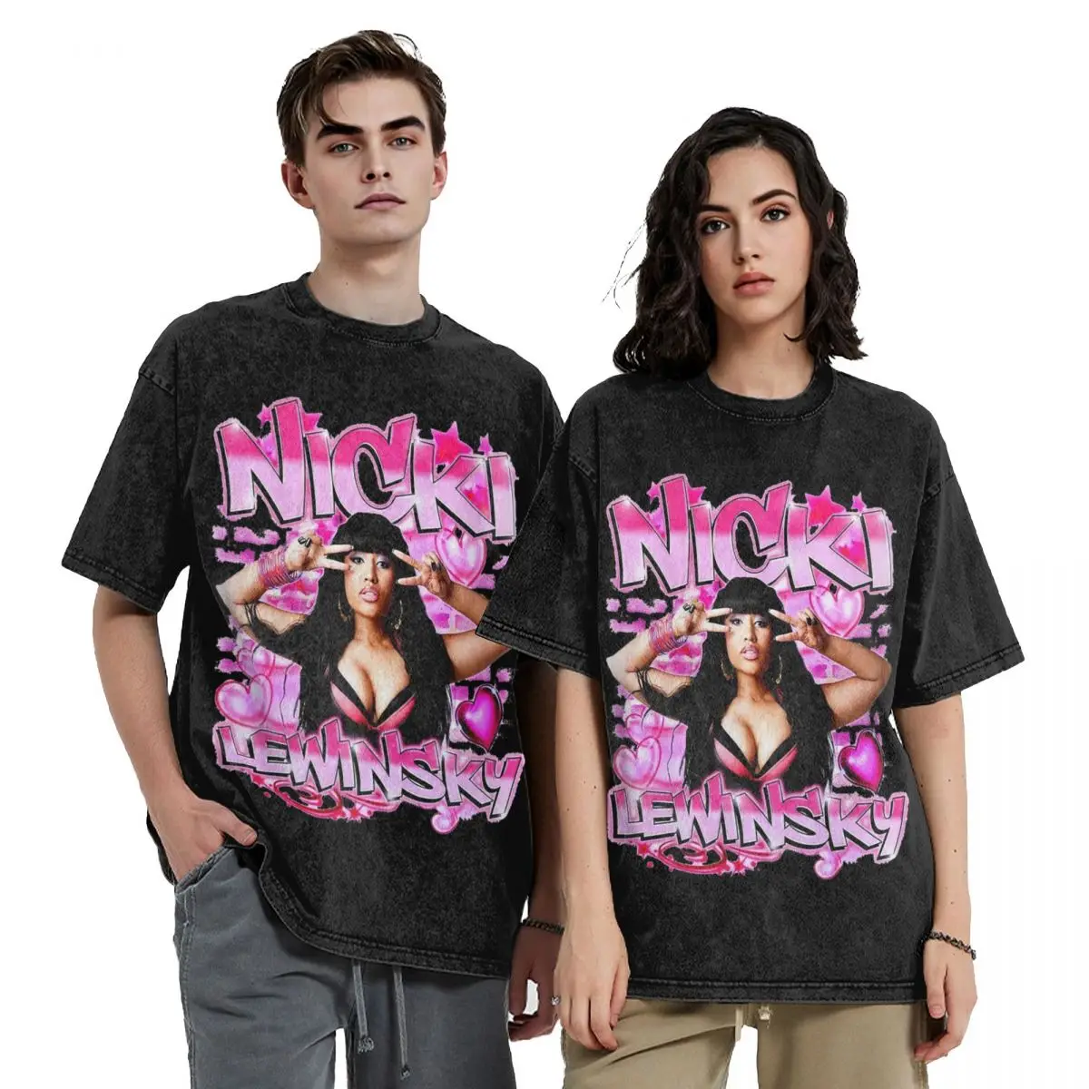 Retro Nicki Lewinsky Shirts Streetwear for Men Women Nicki Minaj Casual T-Shirts Cotton Harajuku Style