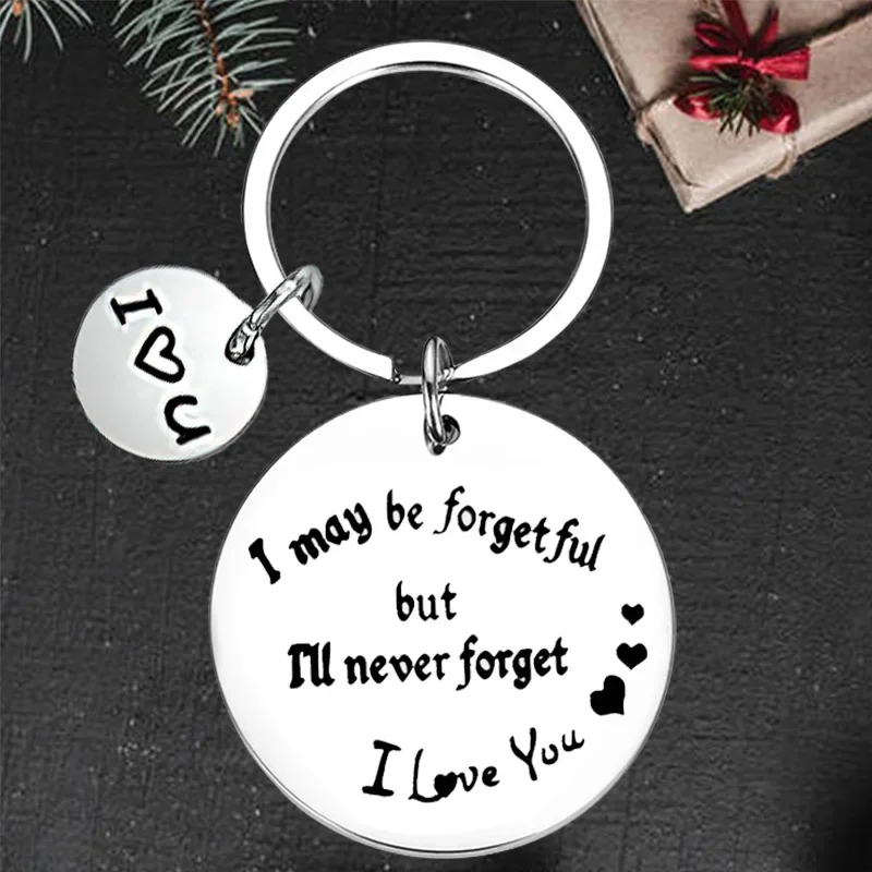 Cute Husband boyfriend couple gift Keychain Pendant Valentine's Day gift Key Chains i will never forget i love you