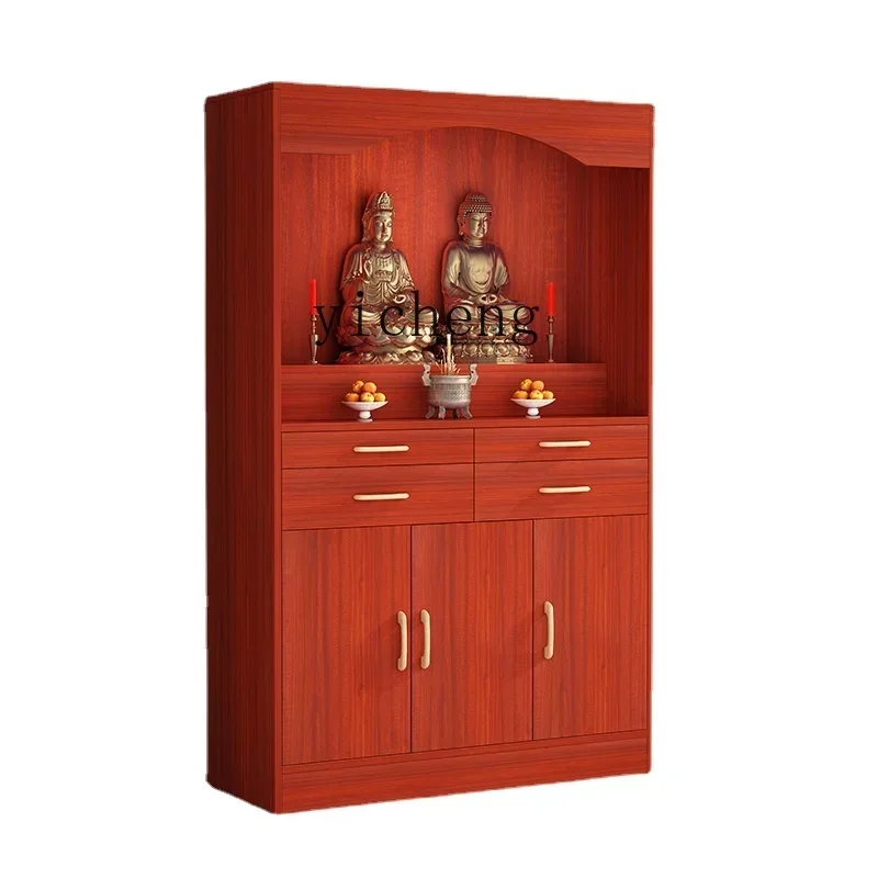 Buddha Shrine God of Wealth Statue Cabinet Shrine Economical Worship Table Altar