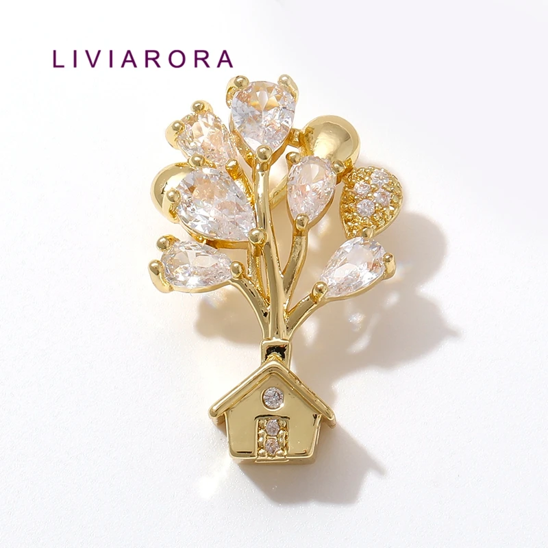 1/2/3Pcs 18K Gold Plated Floating Balloons House Charms For Jewelry Making Hot Air Balloon Pendant For Necklace Making Supplies