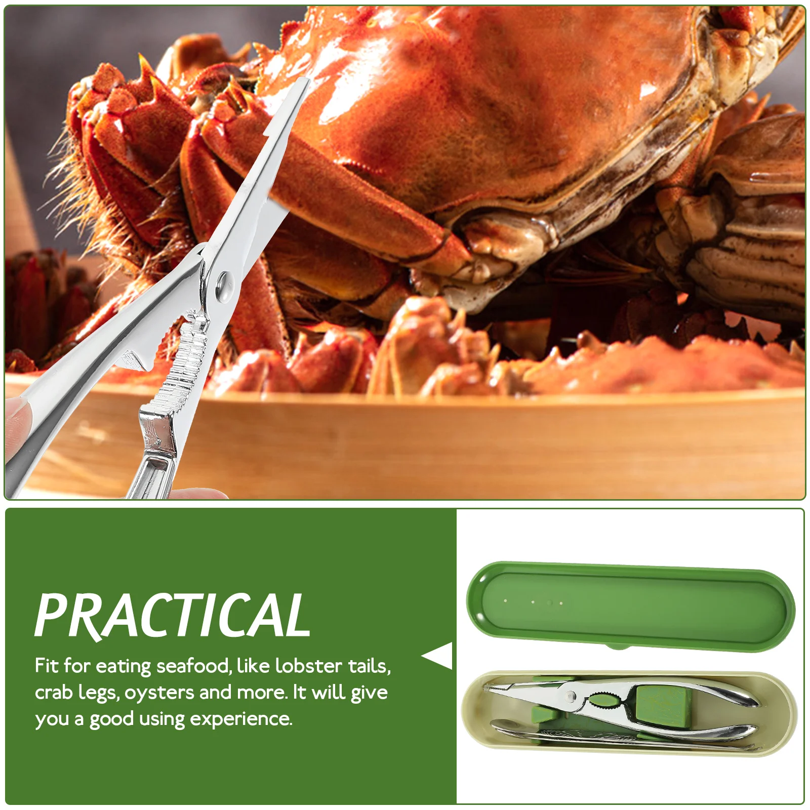 

1 set 1 Set Stainless Steel Crab Eating Tools Seafood Shell Clamp Forks For Lobster Tongs Metal Seafood Tools 127