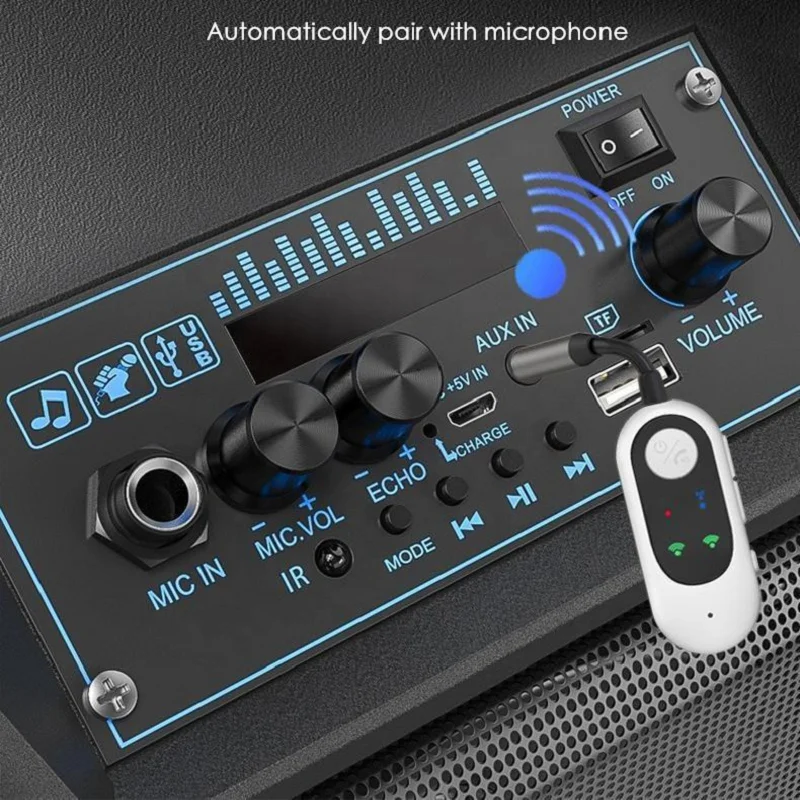 Microfono per karaoke wireless con cambio vocale con connettore per altoparlante per dispositivo Bluetooth da 3,5 mm - Macchina da canto portatile per auto/casole