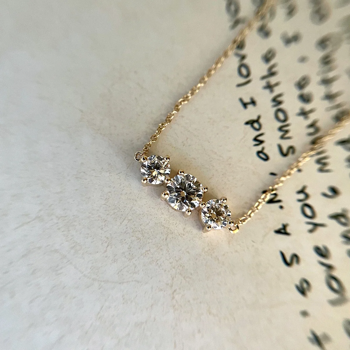 

Ins Modern Unisex 925 Silver Moissanite Diamond Choker For Women Men Three Zircons Bar Chain Necklace Dropshipping Fine Jewelry