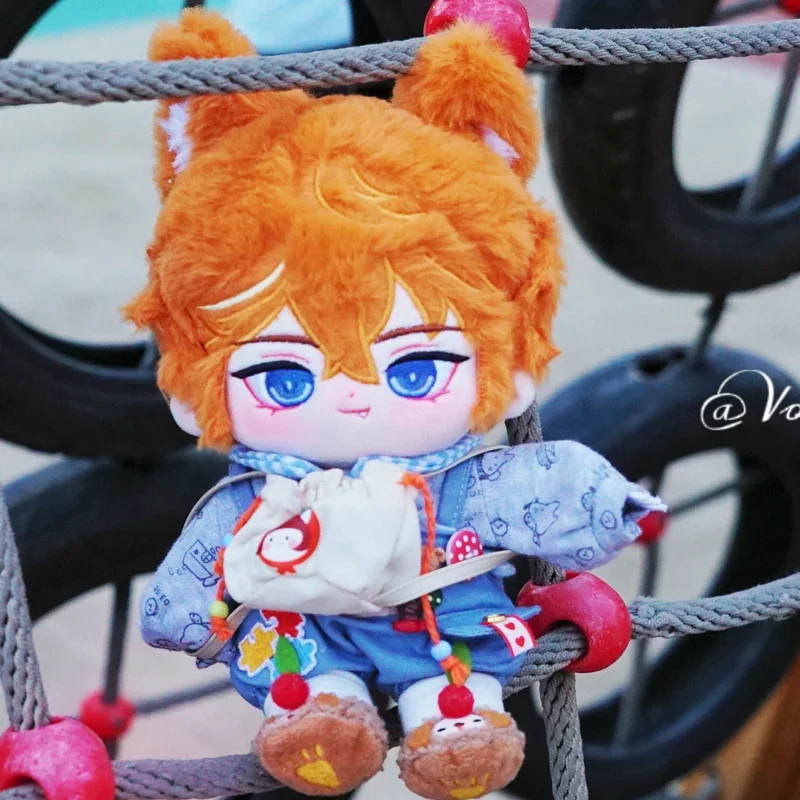 20cm Anime Game Genshin Impact Kawaii Cosplay Cotton Doll Body Ears Set Tartaglia Fans Collection Soft Plushies Toy Figures Gift