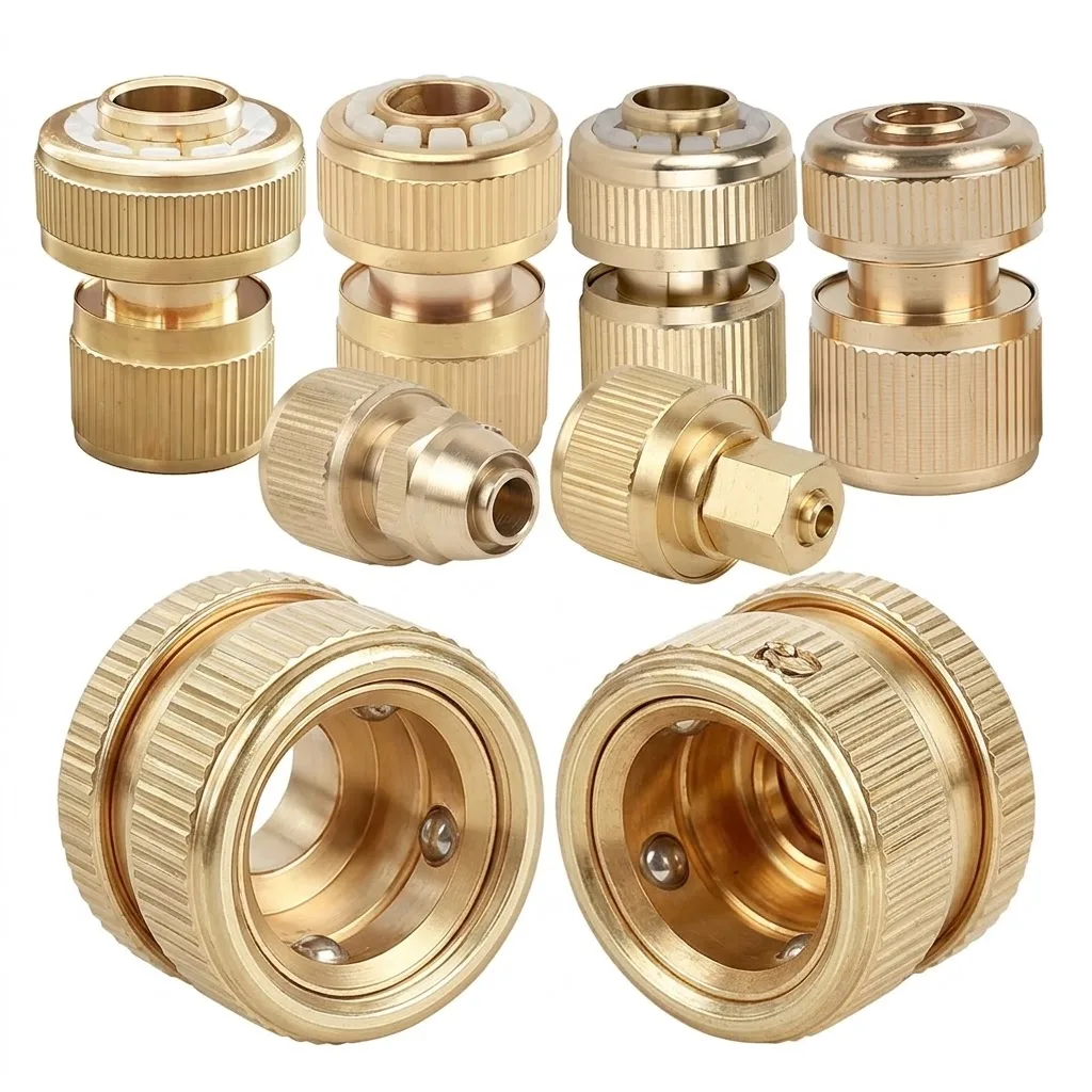 1/2 3/4 3/8 1/4 Inch Irrigation Tube Water Stop Repair Joints Garden Hose Quick Connector Brass Water Pipe Tap Adaptor Fitting