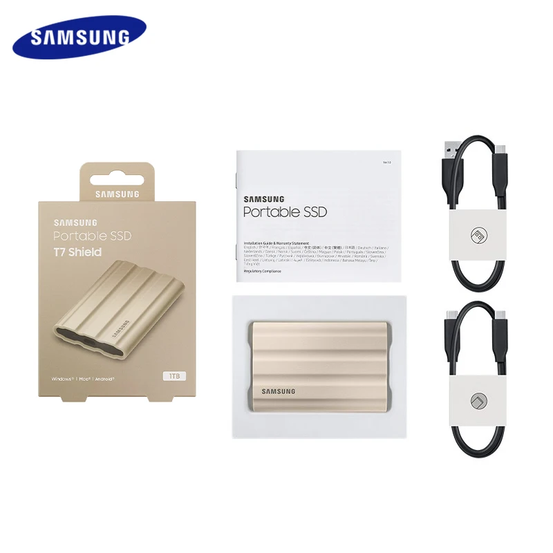 SAMSUNG Portable SSD T7 Shield 1TB 2TB 4TB External SSD USB 3.2 Gen 2 Type-C External Solid State Drive for Laptop Desktop