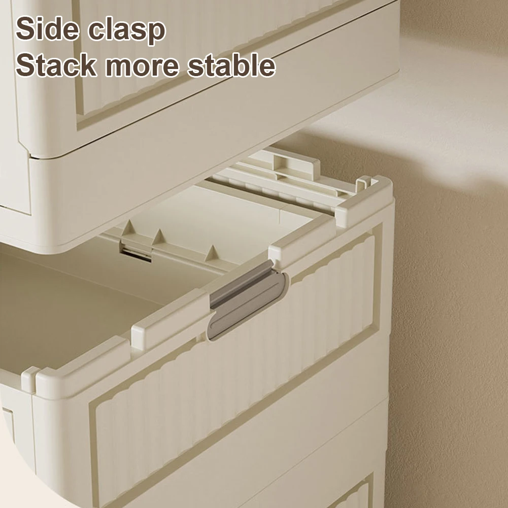 

Portable Closet Collapsible Wardrobe with Hanging Rod Storage Organizer with Clear Door Closet Organizer for Living Room Bedroom