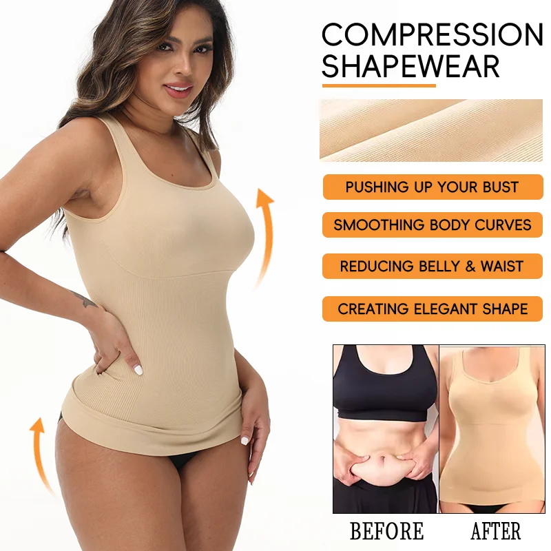 Shapewear Camisole for Women Tummy Control Waist Trainer Shaping Tank Tops Slimming Body Shaper Compression Vest Underwear