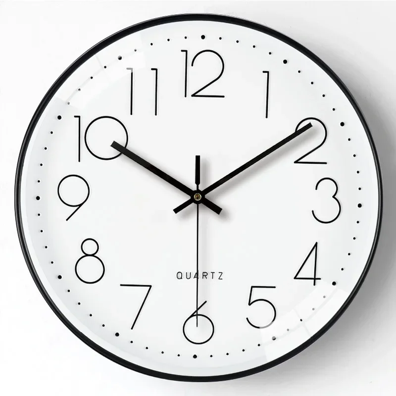 

12 Inch Non-Ticking Wall Clock,Silent Battery Operated with ABS Frame HD Glass Cover for Kids Living Room Bedroom Decor