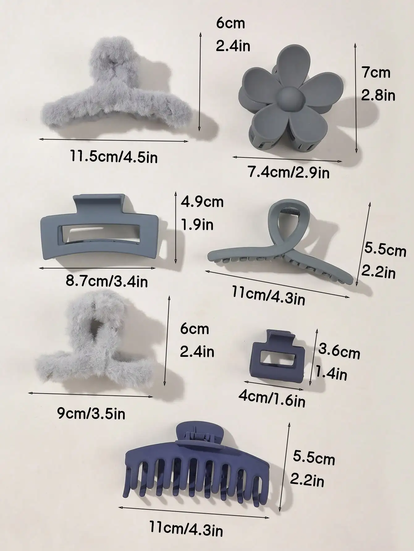 8 Stück Herbst-Winter-Rosa-Mode-Haarschmuck für Frauen, 4,9 Zoll große Haarklammern, matte Bananenklammer, starker Halt, Kieferklammer – Detail 10