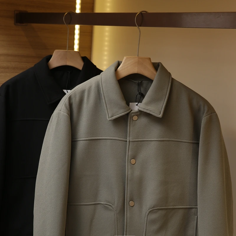 

Текстурированный хлопковый джет для мужчин, стеганый воротник-стойка, осень-зима, новый Sle Faion Urban Thi, теплая повседневная одежда