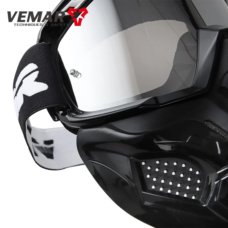 VEMAR odpinany kask motocyklowy gogle okulary rowerowe mężczyzna wiatroszczelna pyłoszczelna maska Motocross gogle okulary blok UV