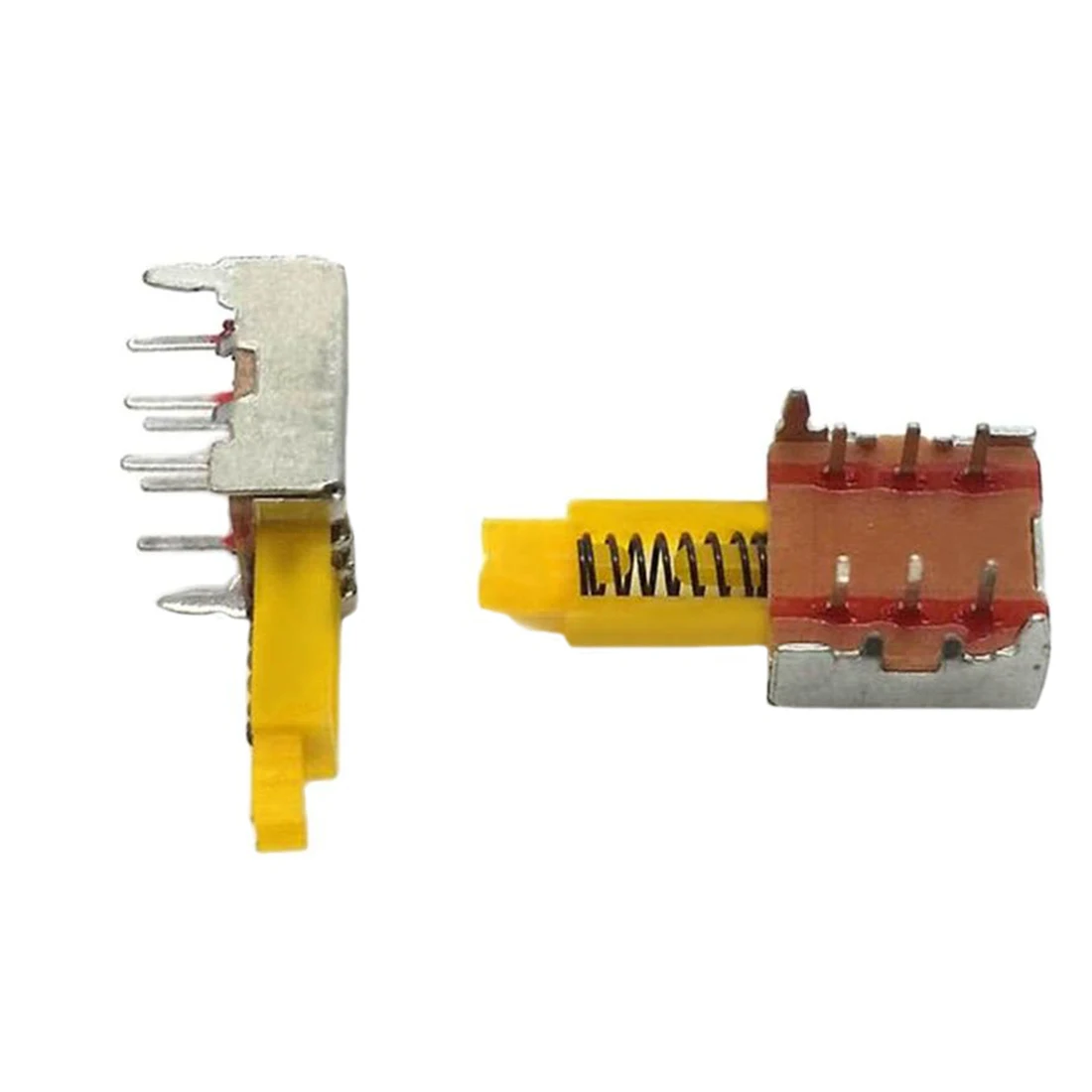 50pcs A06 Directly Key Switch 6 Pins Push Button Self Locking Power Spring Switches Yellow Wholesale Price