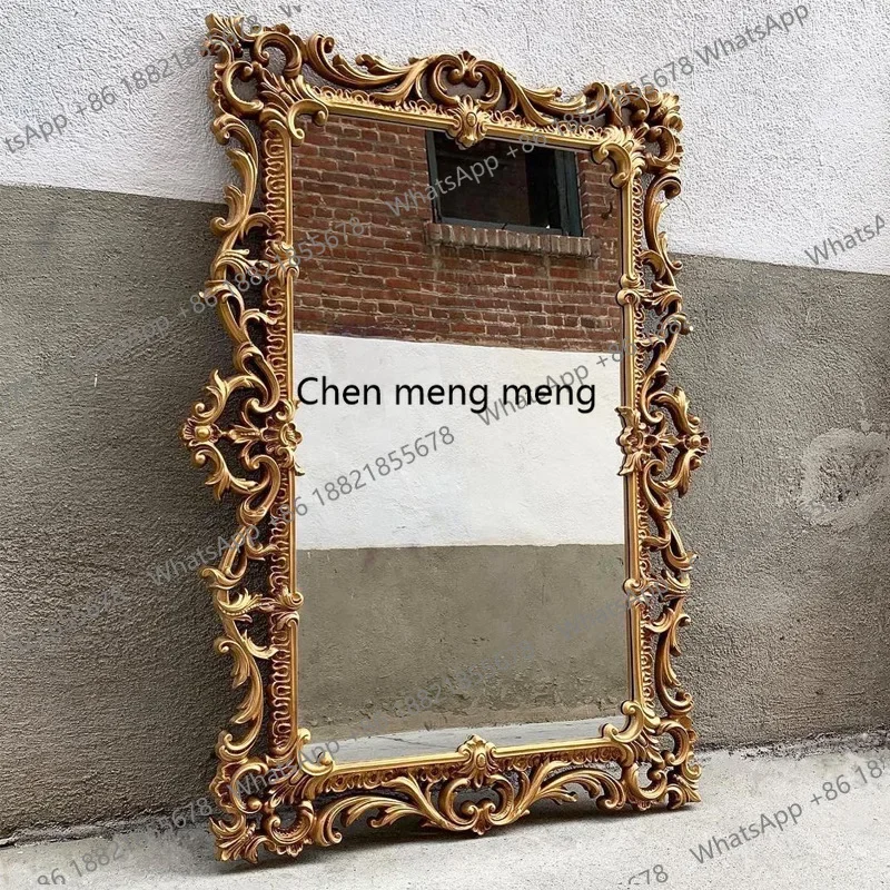 

Зеркало в полный рост E136 в американском ретро-стиле, с французской классической гравировкой, напольное или настенное, для дома и спальни.