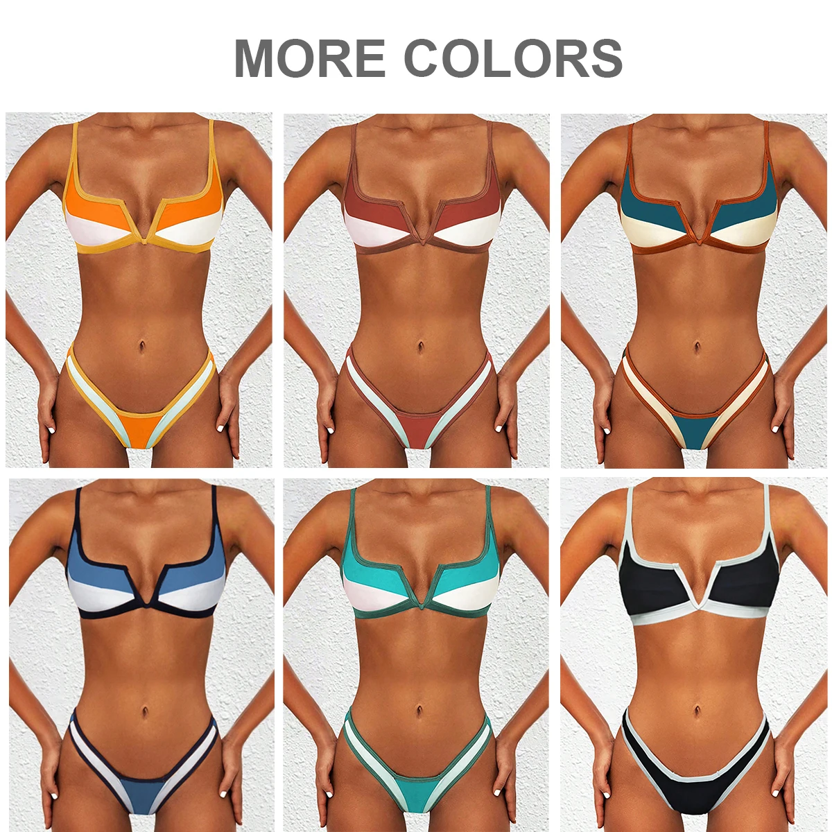 Vintage Retro Bikini Patchwork Swimsuit Thong Brazilian Sexy Swimwear Female 2023 New Summer Micro V-bar Green Bathing Suits