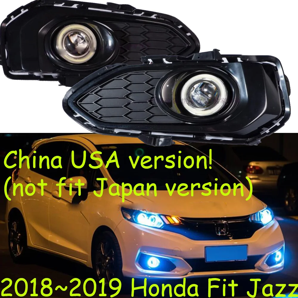 2018~2019y car bumper headlight for Honda Fit jazz fog projector lens light car accessories CCFL jazz fit headlamp