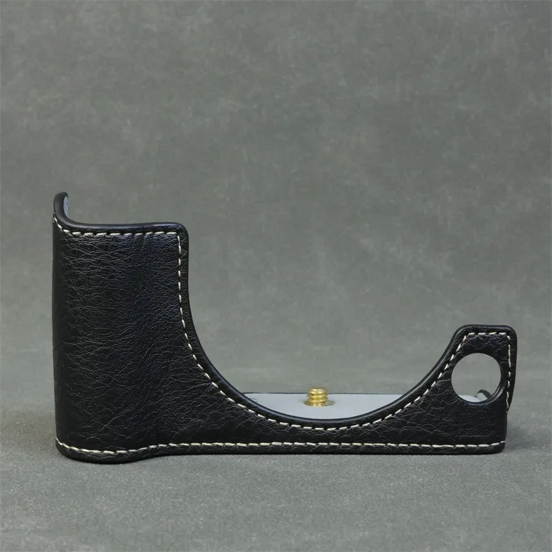 

For Canon EOS R50V Retro Pu Leather Half Body Case Cover Base Bottom Opening Version R50V Camera Bag