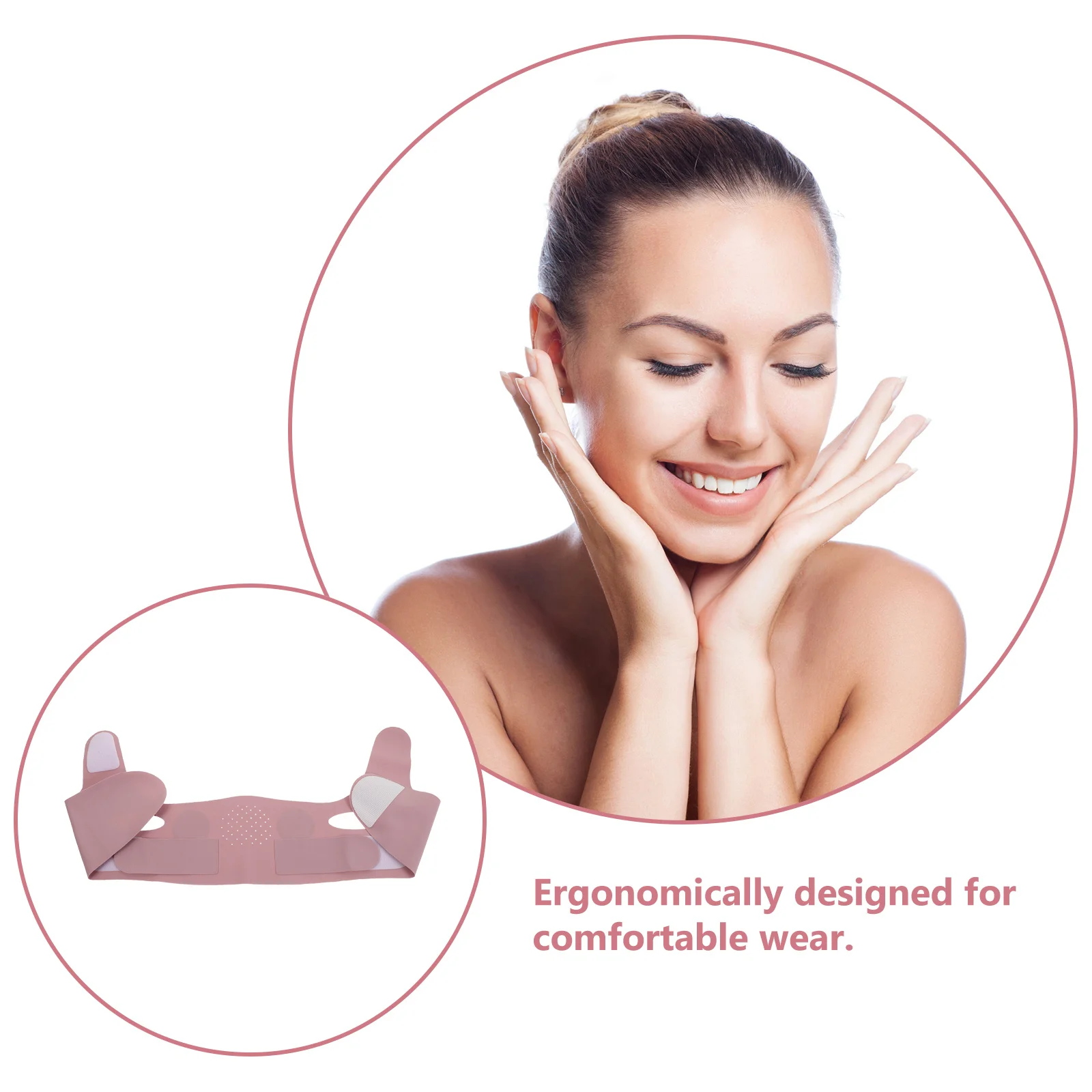 マゼンタフェイスベルト 顎リフトマスク 二重あご軽減 通気性 快適 顔引き締めストラップ スカルプティング用