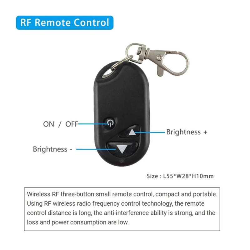 

ABJI-DC 12V 24V 8A Single Color LED Strip Light 1-Channel PWM Signal Dimmer Controller With 3-Key Remote