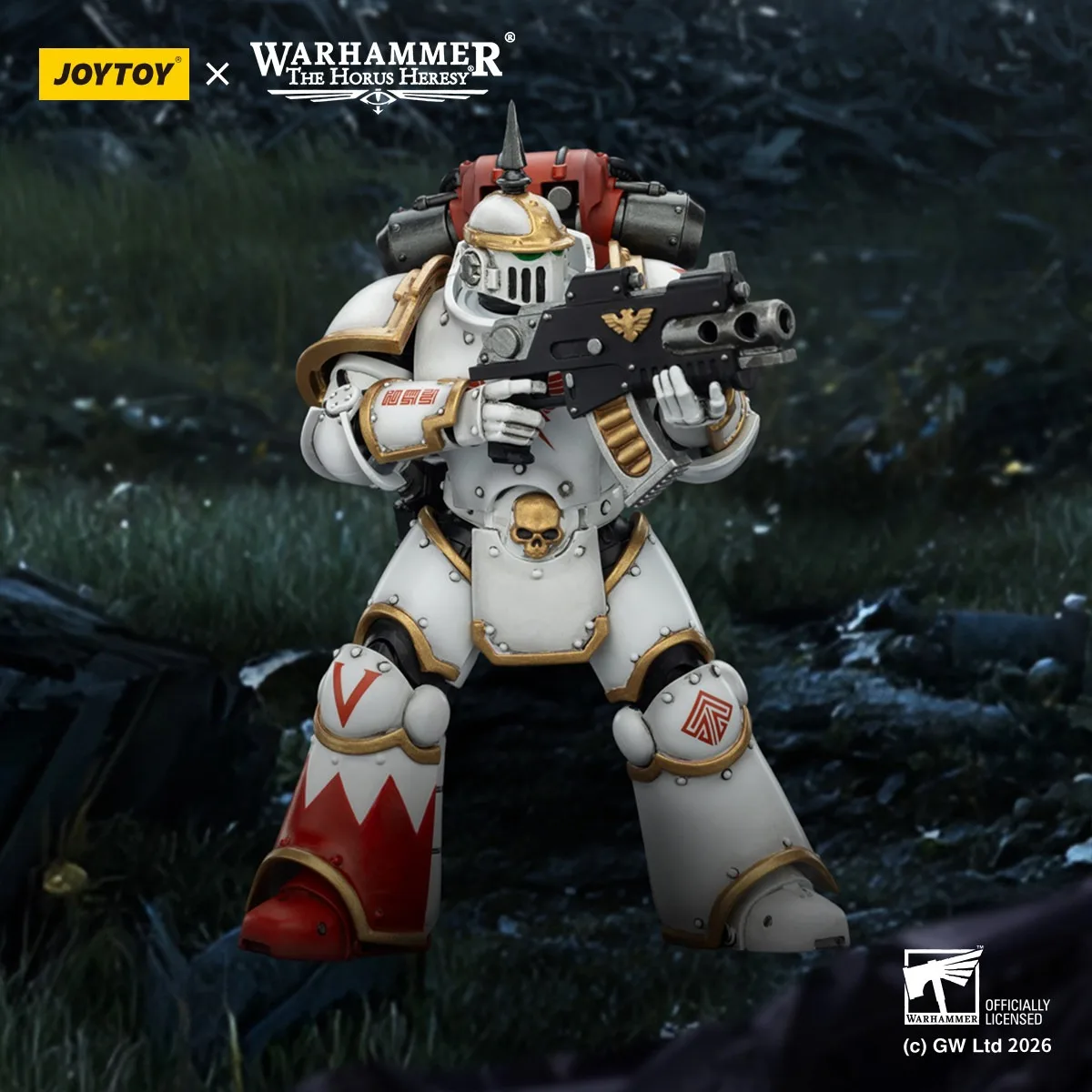【Accessoires】Figurines d'action JOYTOY Warhammer 1/18, modèle de légionnaire tactique White Scars MKIll, jouet pour garçons, 3,75 pouces