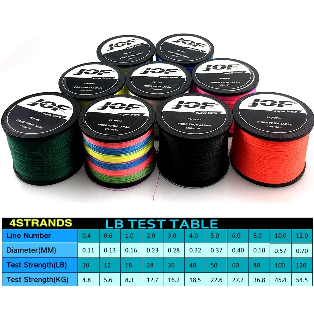 JOF 500M 300M PE Braided Fishing Line 4 Strand 10-120LB Multifilament Fishing Line for Carp Fishing Wire