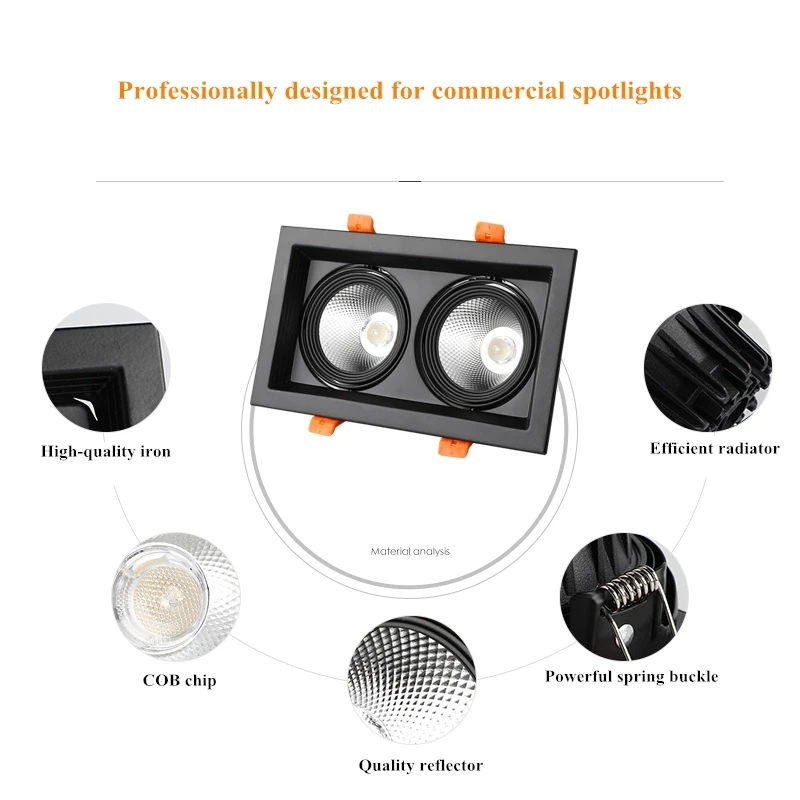 Super Heldere Vierkante Dimbare COB LED Inbouwdownlight 10 W/20 W 3000 K/4000 K/6000 K Plafond Spot Lamp AC110 220 V Home Decor