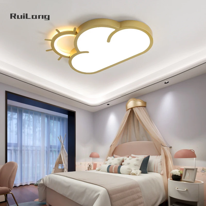 

Kids Room Ceiling Light Cloud Shape Pink Gold Crown Chandelier Baby Boys Girls Bedroom Led Ceiling Lamp Smart люстра потолочная