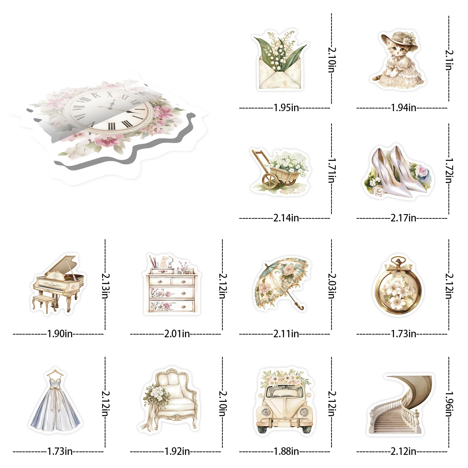 10/50PCS Cartoon Weiß Retro Kunst Nette Aufkleber Doodle Wasserdichte Aufkleber kinder Spielzeug für Kühlschrank Tagebuch Sammelalbum fahrrad