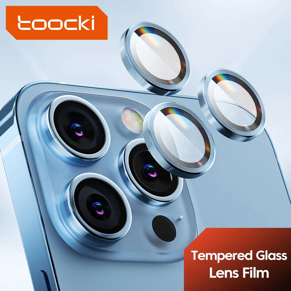 Toocki Glass Camera Lens Protection For iPhone 14 13 Pro Max 14 Plus 13 Miin Camera Protector Metal Ring Lens Protector