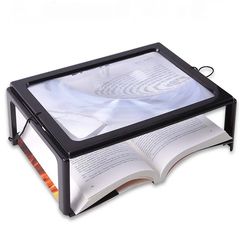 

3X Screen Magnifing Desk Magnifier for Reading Large A4 Page Optical Foldable Lens Magnifying Glass for Sewing Knitting