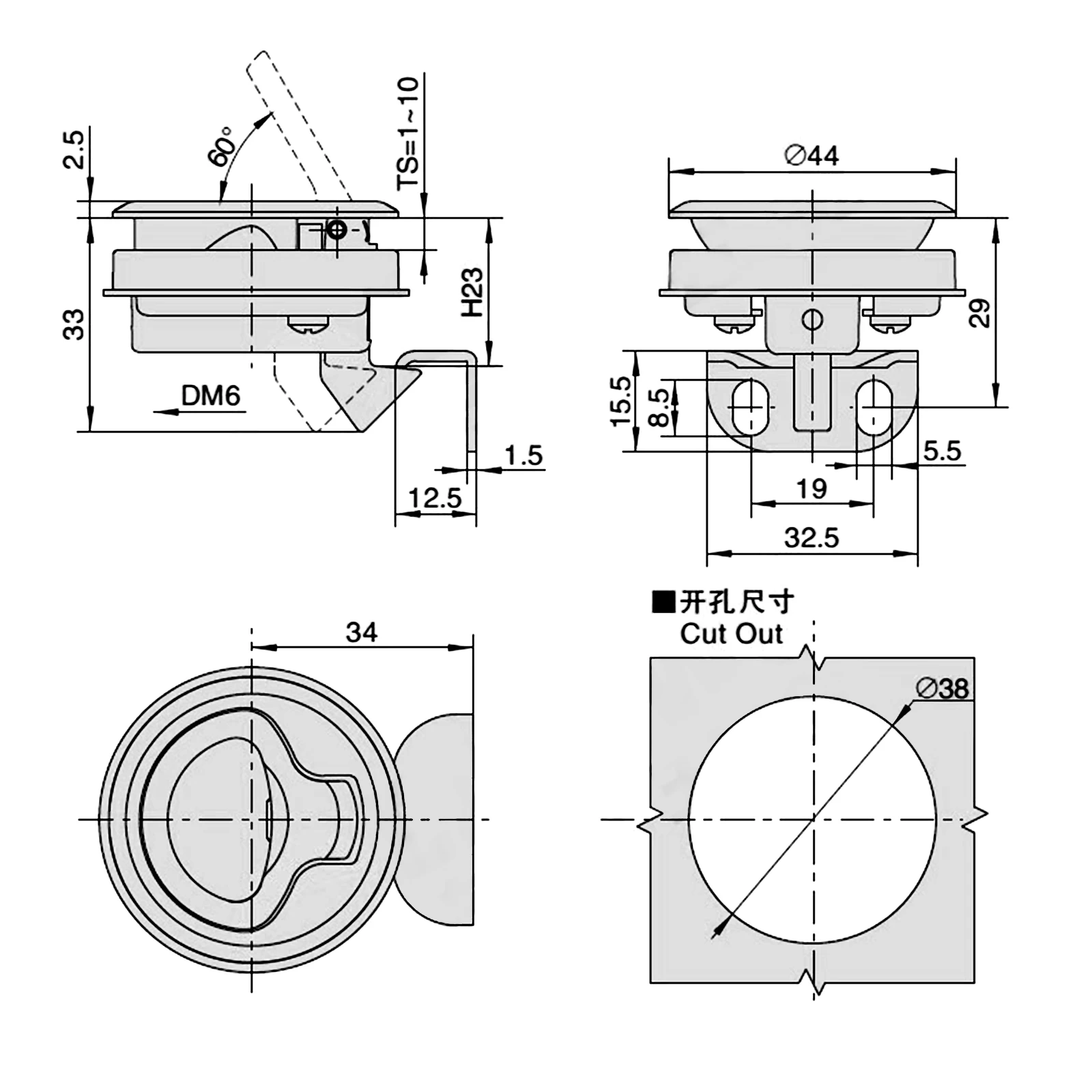 فتحة البحرية قفل خزانة قارب فلوش سحب فتحة سلام مزلاج لسطح القارب فتحة قفل أجزاء RV مفاتيح سطح السفينة قفل الخزانة