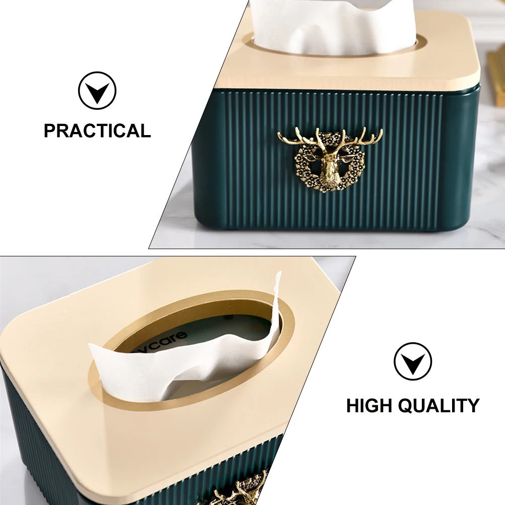 

Creative Elk Design Tissue Box Multi-Purpose Household Napkin Container Premium Desktop Storage Box Environmentally Friendly