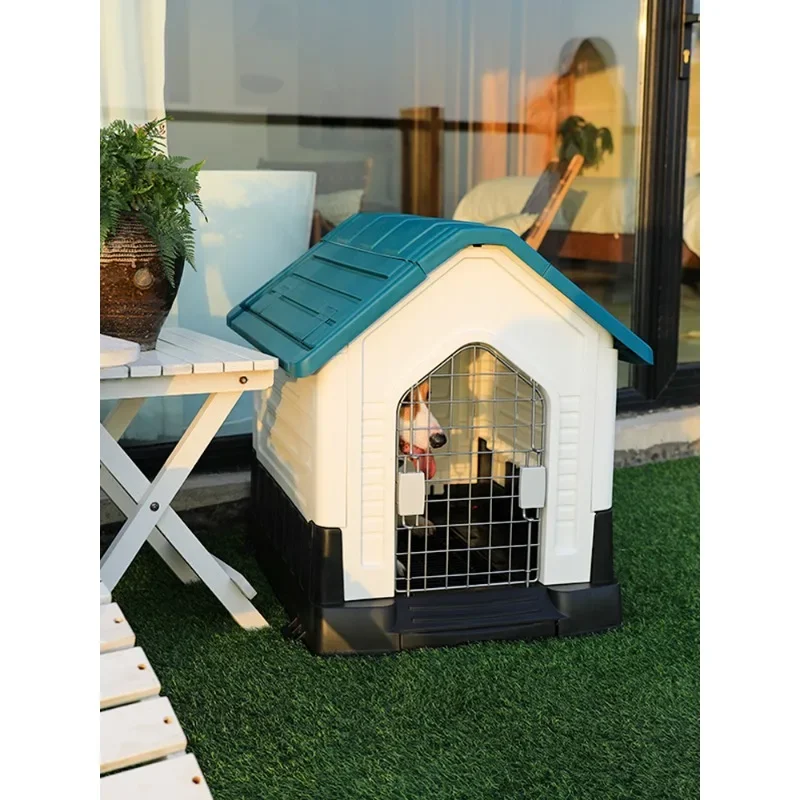 Plastic kennel all seasons removable outdoor dog house summer large  summer corgi outdoor dog Internet celebrity image 5