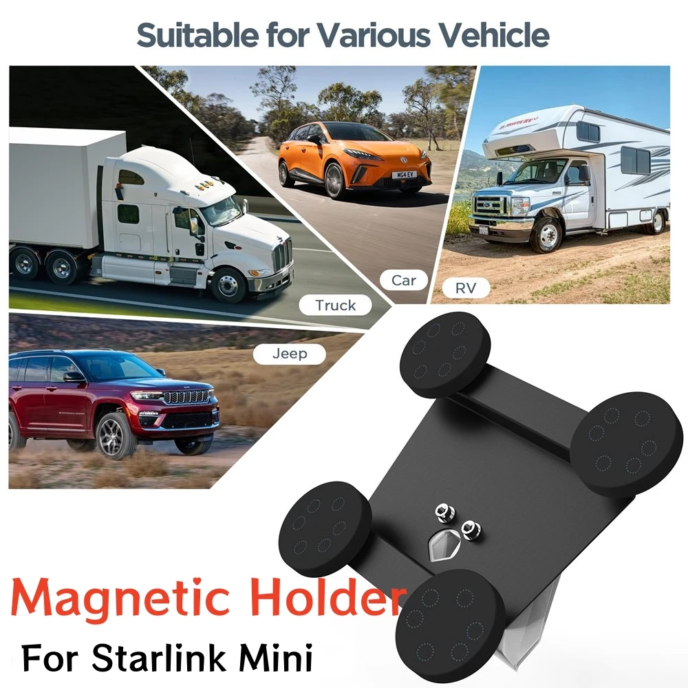 

For Starlink Mini Car Roof Mount Magnetic Installate Brackets Mounting Kits Aluminum Holder for RVs Vans Boat Yachts Trucks