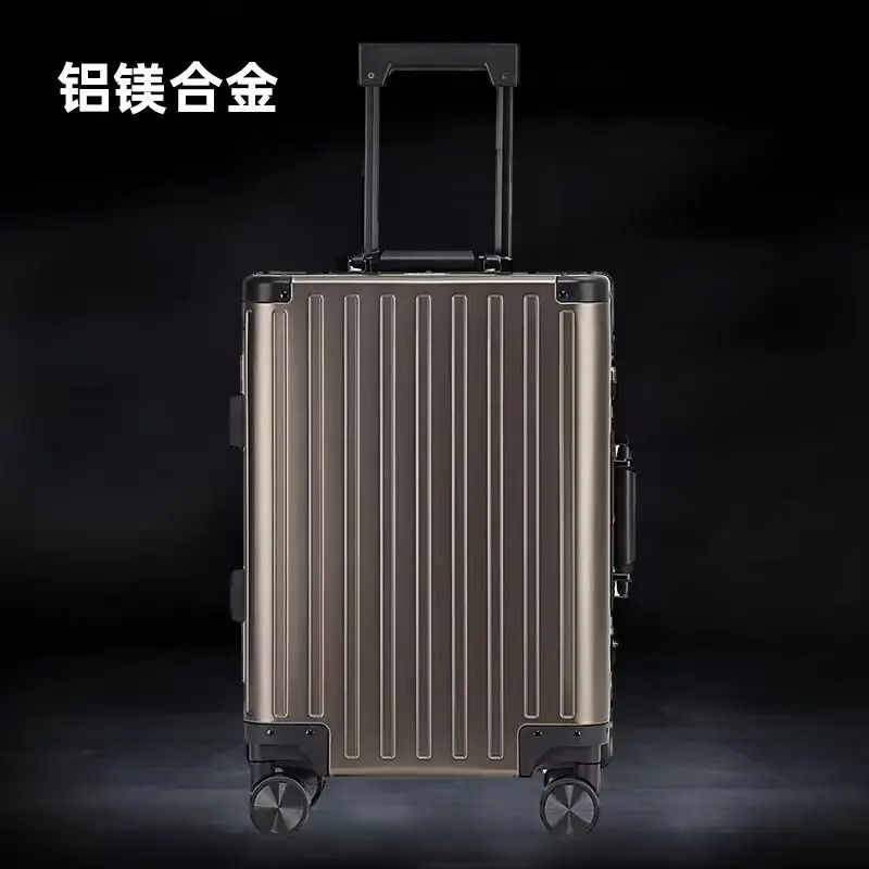 Suitcase Male And Female All-Aluminum Magnesium Alloy Luggage Universal Wheel Trolley Case 20-Inch Boarding Bag Travel Metal Box