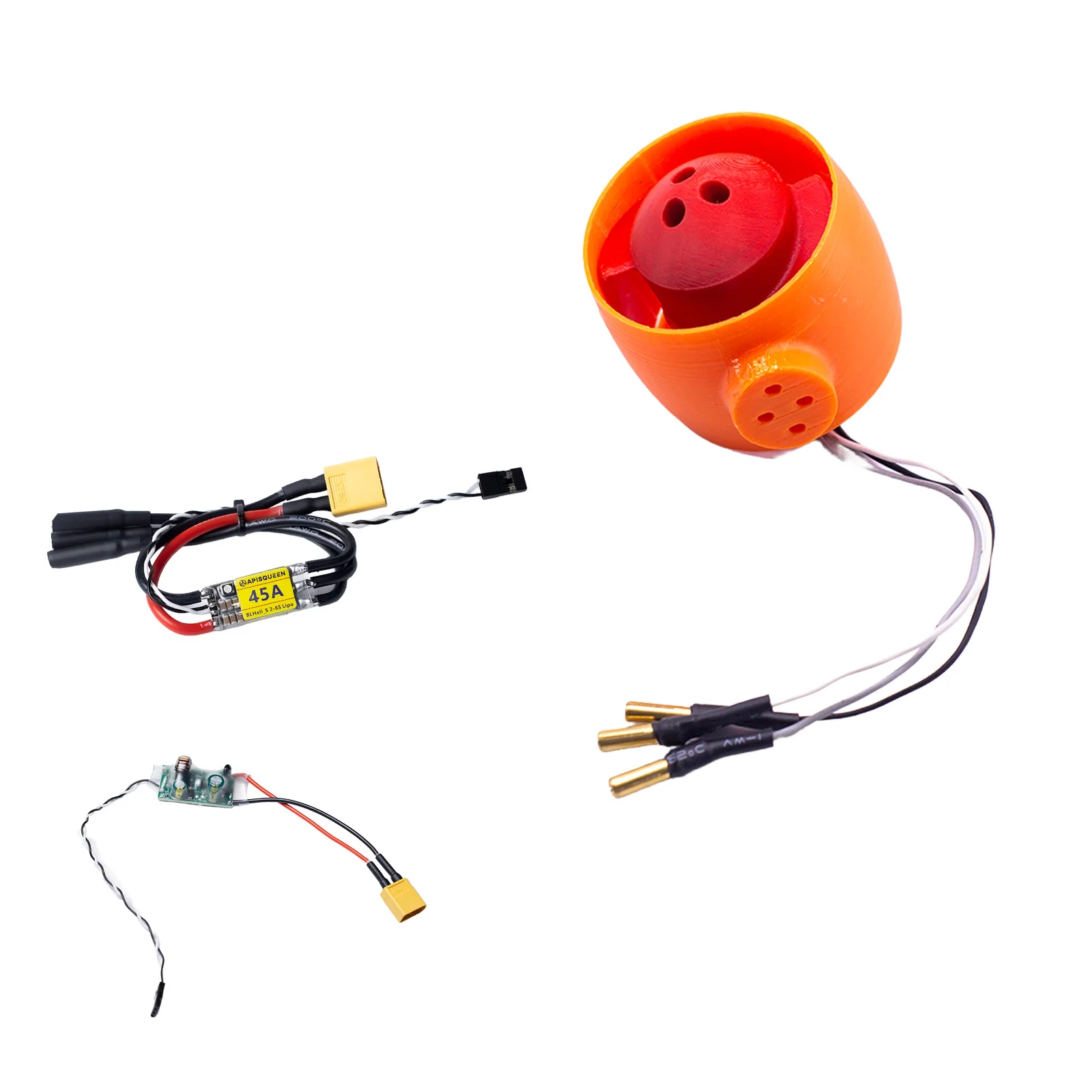 APISQUEEN X2 12-16V 2.1kg Thrust Brushless Underwater Thruster CW/CCW Optional 45A Bi-Dir ESC Freshwater ROV
