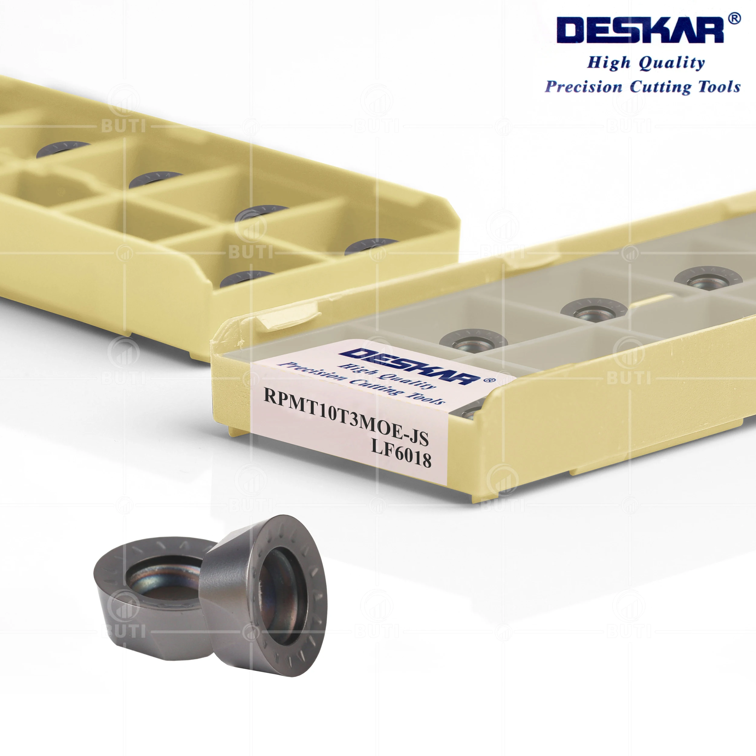 DESKAR-CNC Torno Ferramenta De Corte, Peças De Inserção De Carboneto, Alta Qualidade, 100% Original, RPMT08T2, RPMT10T3, RPMT1204MOE-JS, LF6018, Ferramenta De Corte