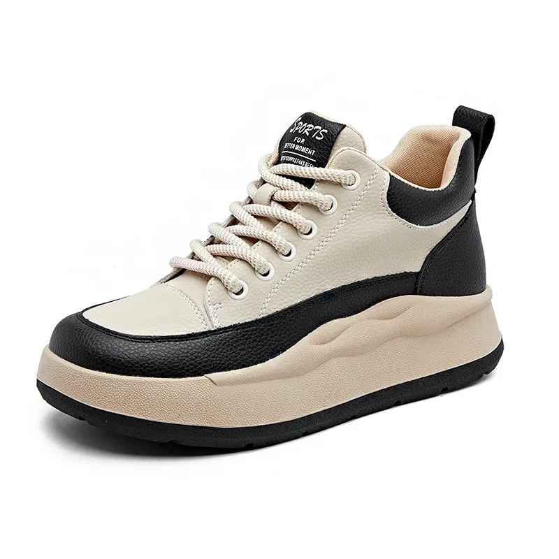 

Высококачественные брендовые кроссовки на танкетке из натуральной кожи 5 см, женская обувь, вулканизированные ботильоны, модная вулканизированная обувь на плоской подошве