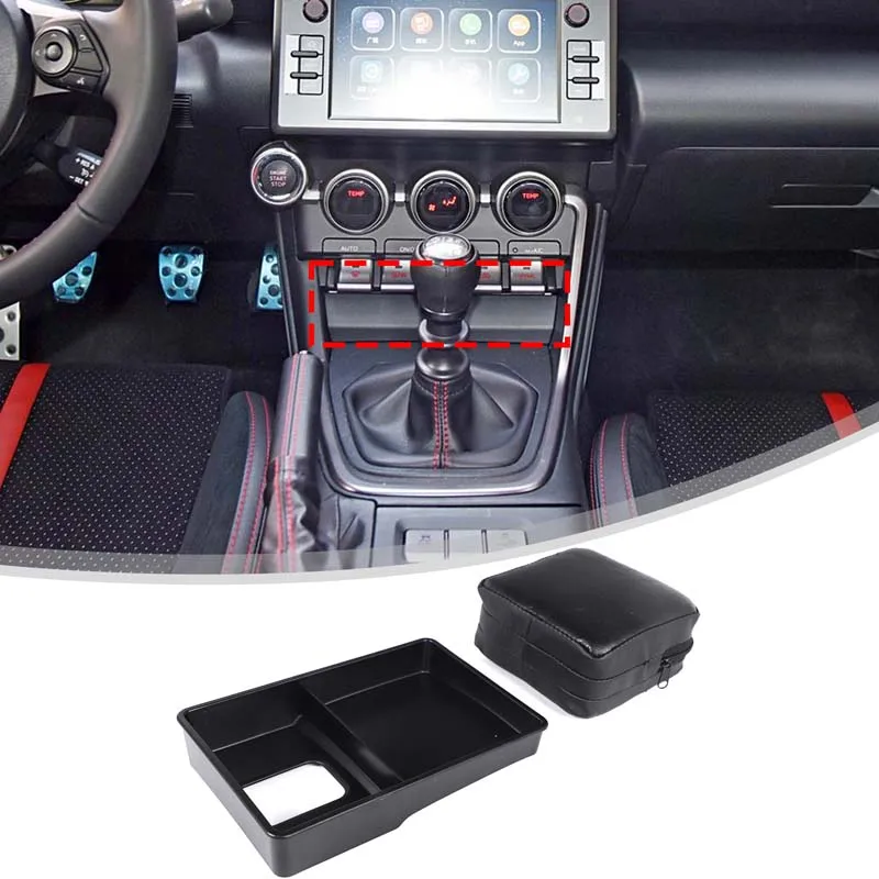 For 2022-2025 Toyota 86/Subaru BRZ Car Center Console Storage Box Height Pad ABS+Fabric Black Car Modification Accessories