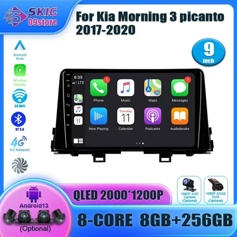 

Android 14 For Kia Morning 3 picanto 2017-2020 Wireless Carplay Stereo Head Unit Multimedia Navigation Screen 2DIN WIFI