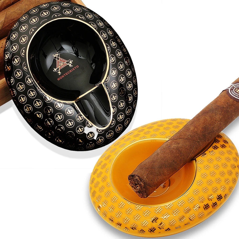 GALINER Round Pocket Cigar Ashtray Home Ceramic Mini 1 Tube Cigar Ashtrays Travel Outdoor Portable Ash Tray