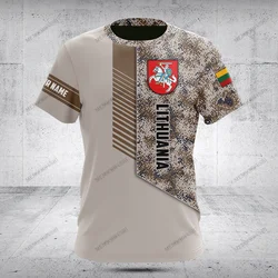 Custom Name Lithuania Emblem Camo Tees For Men Loose Graphic T-shirts Soft Fabric Fast Dry Jersey Casual Short Sleeve Tops