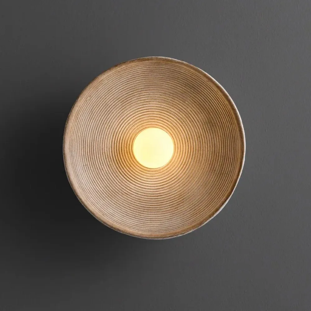 JOYINLED Round Wall Lamp Retro Loft Living Room Bedroom Ceiling Light Home Decoration Glass Resin Corridor Aisle Wall Lights