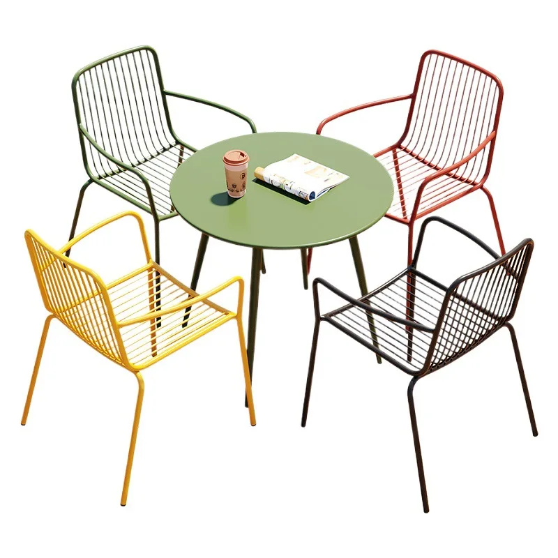 

Outdoor table and chair combination Leisure Milk tea shop Cafe Balcony Open-air courtyard Garden