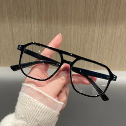 Pink Pilot Big Frame Rivet Anti Blue Light Glasses Women For Men Vintage Sun Glasses Luxury Brand Designer Punk Eyeglasses Frame