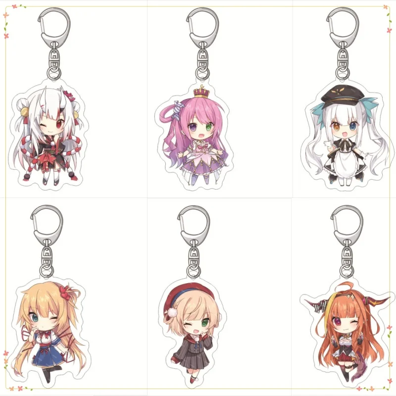 Anime Fashion Hololive Vtuber  Figures Cosplay Keychain Inugami Korone Usada Pekora Sakura Miko Hosimati Suisei Acrylic Key Gift