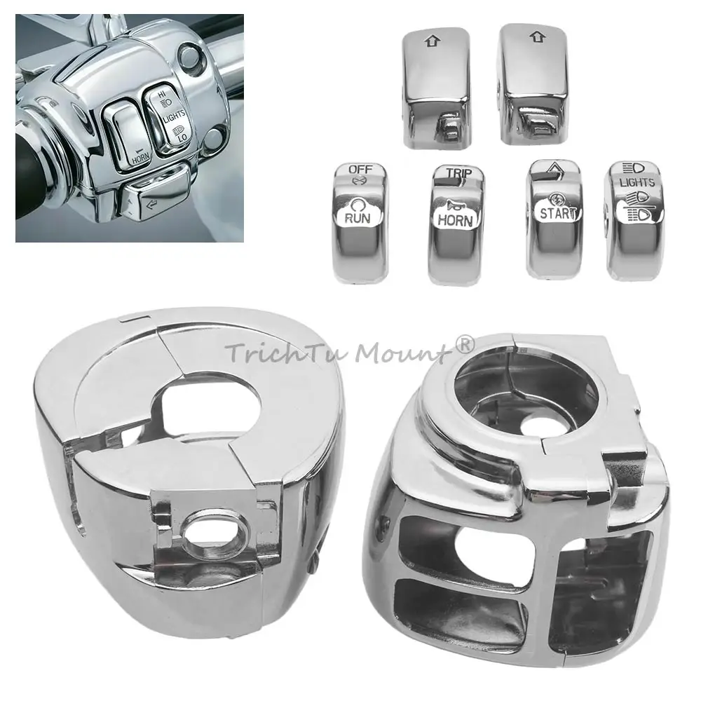 1 Pair Billet Aluminum Switch Housings Cover Kit Not Easy To Wear Precise Size Easy Installation Switch Housing Fit For Harley